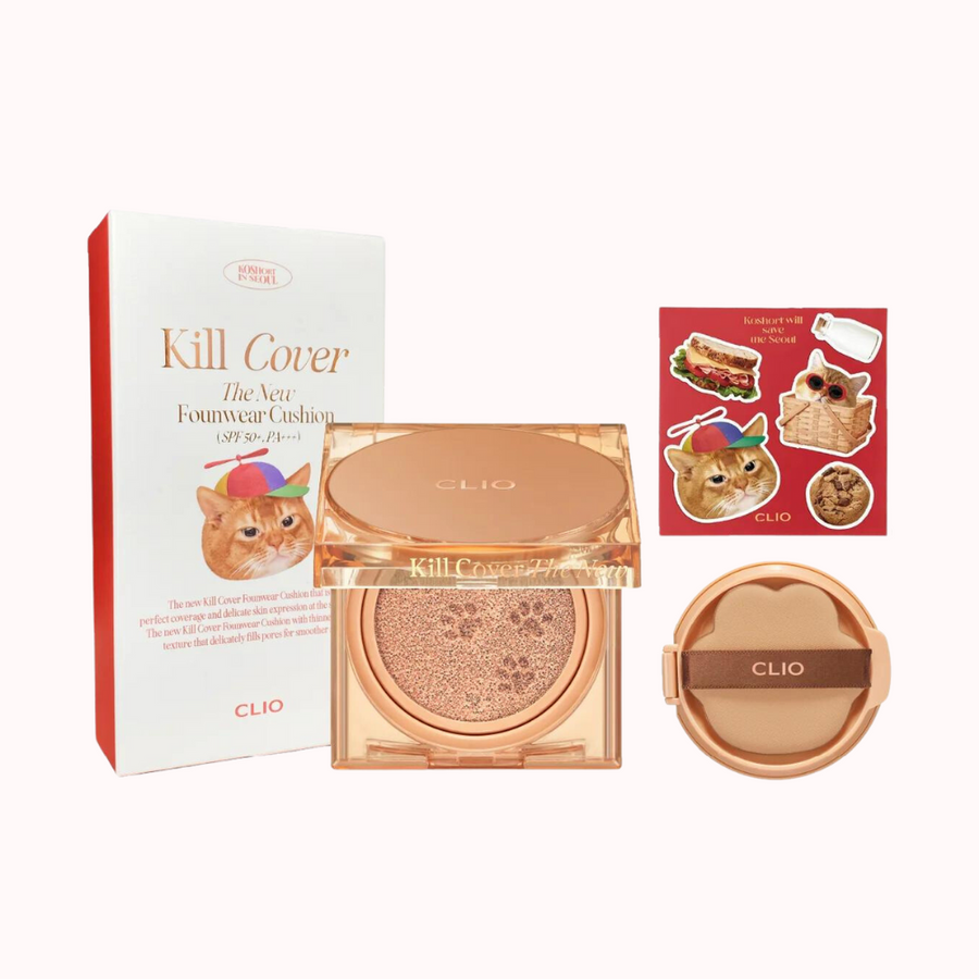 CLIO Kill Cover The New Founwear Cushion + Refill Set (Koshort in Seoul Limited Edition) - 3 Shades - CHERIPAI