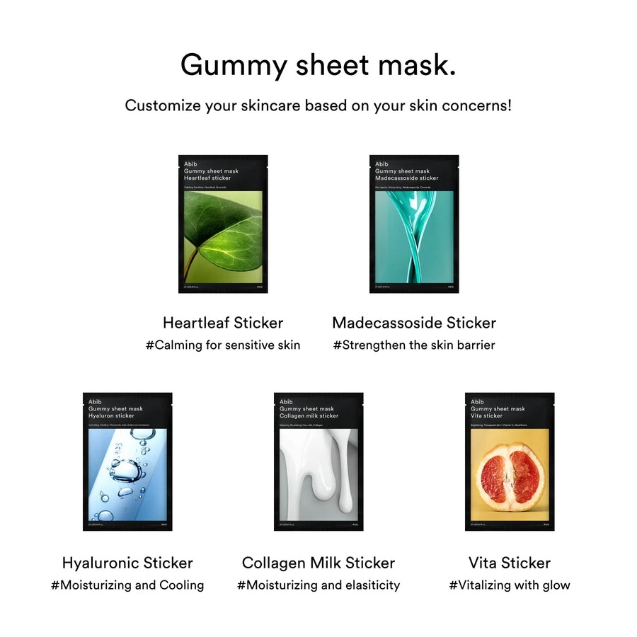 ABIB Gummy Sheet Mask Renewal (5 Types) - CHERIPAI