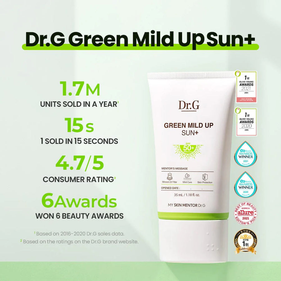 DR. G Green Mild Up Sun+ SPF 50+ PA++++ (50ml) - CHERIPAI