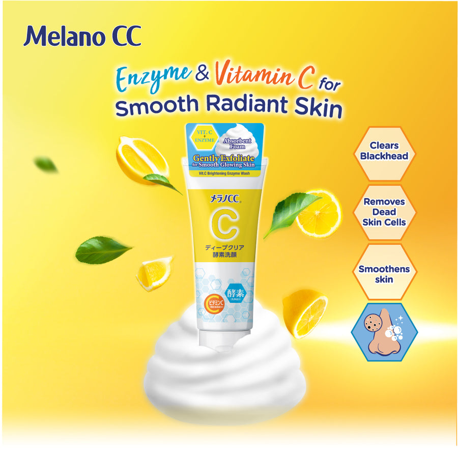 ROHTO MENTHOLATUM Melano CC Vitamin C Deep Clear Enzyme Wash (130g) - CHERIPAI