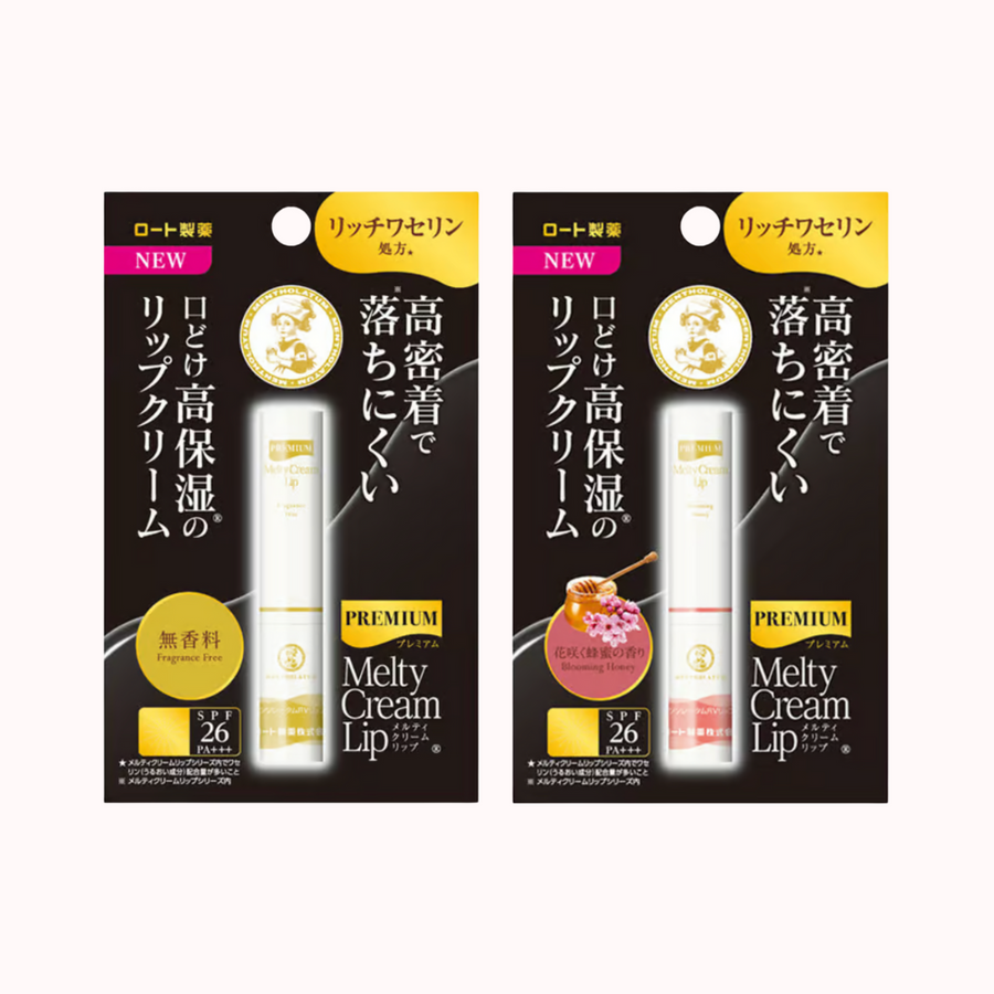 ROHTO MENTHOLATUM Premium Melty Cream Lip Balm SPF 26 PA+++ (2.4g) - 2 Types - CHERIPAI