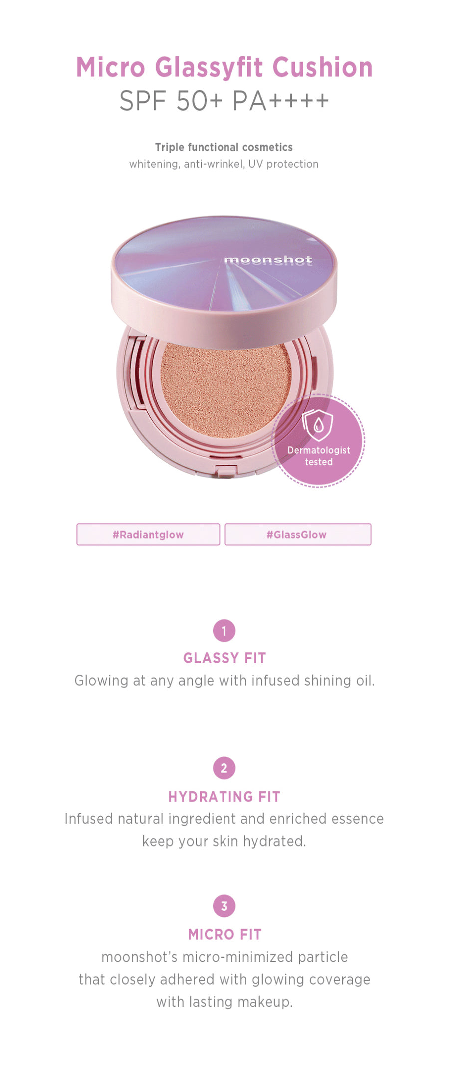 MOONSHOT Micro Glassyfit Cushion [3 Shades] - CHERIPAI