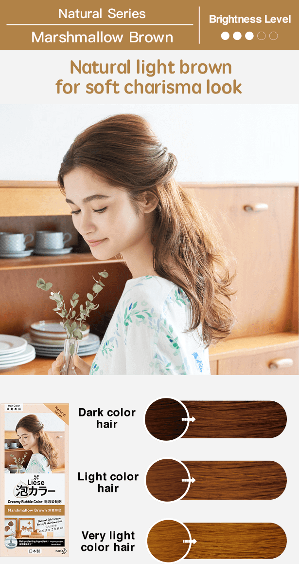 KAO LIESE Creamy Bubble Hair Color Marshmallow Brown CHERIPAI